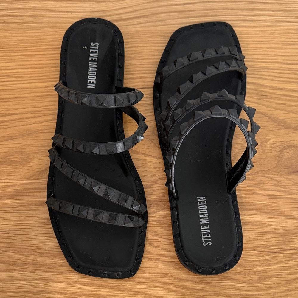 Steve Madden Black Studded Sandals